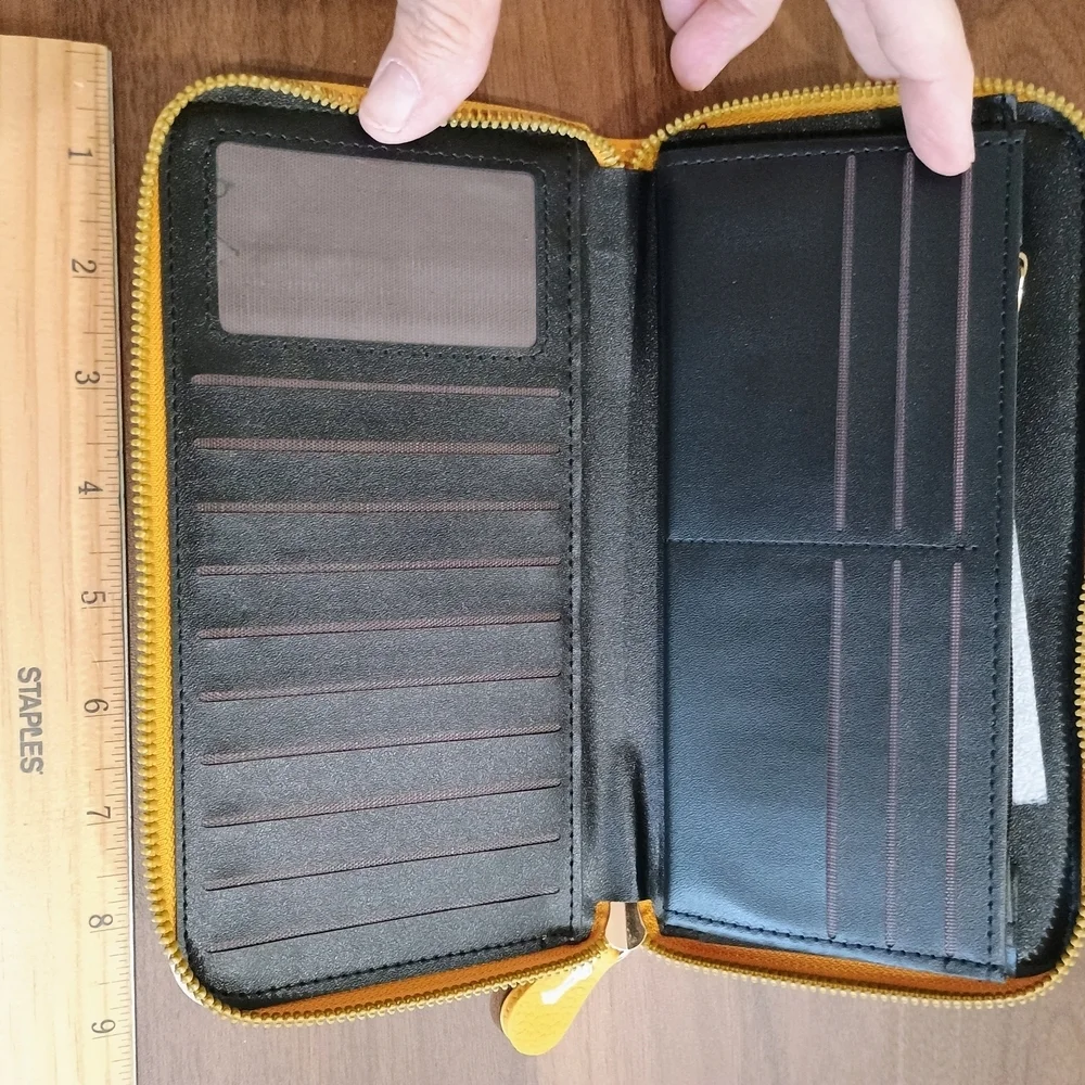 Tricolor Wallet in Gray, White, and Yellow